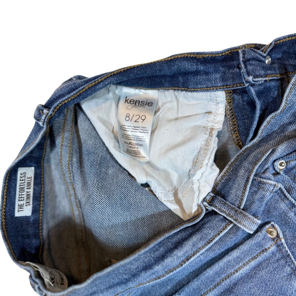 Kensie The Effortless Skinny Ankle Jeans Medium Wash Distressed Size 29 - Picture 4 of 4